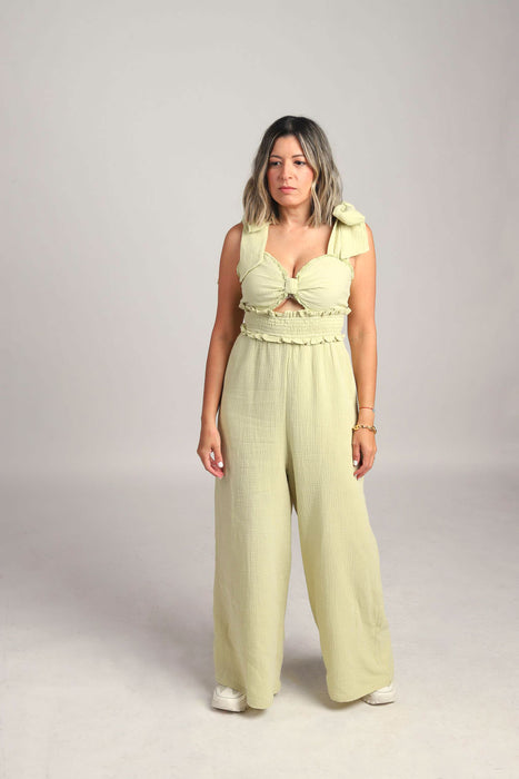 Boho Ribbon Tied Jumpsuit