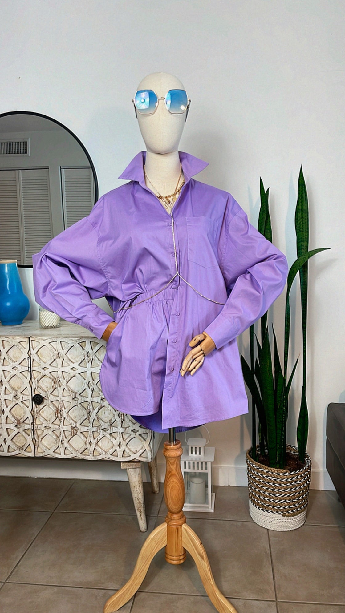 Short Pants Lavender Set