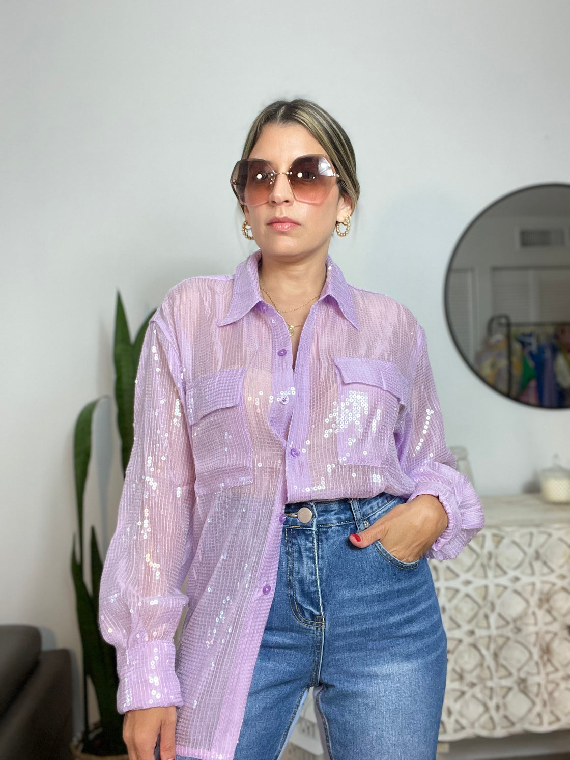 Sparkly Lavender Top