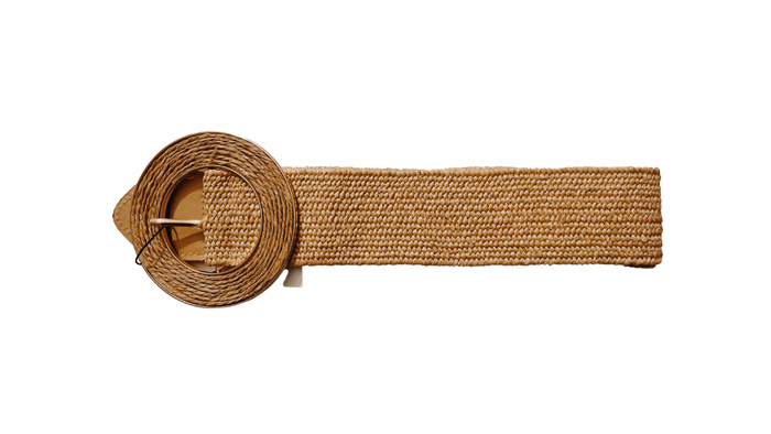 Taupe Raffia Belt