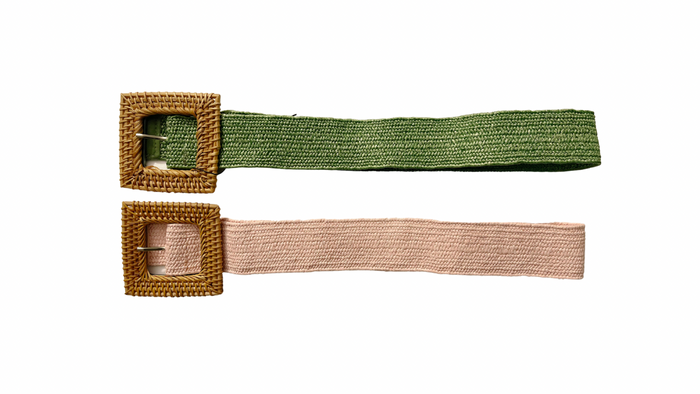 Pink Raffia Belt