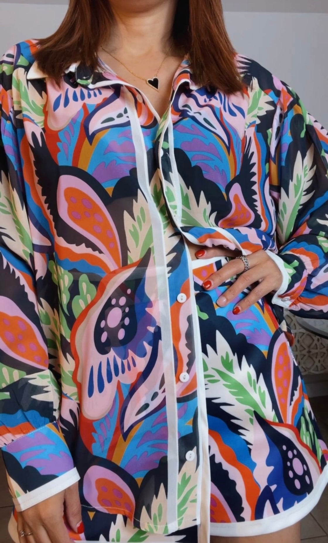 Colorful Print Skort Set