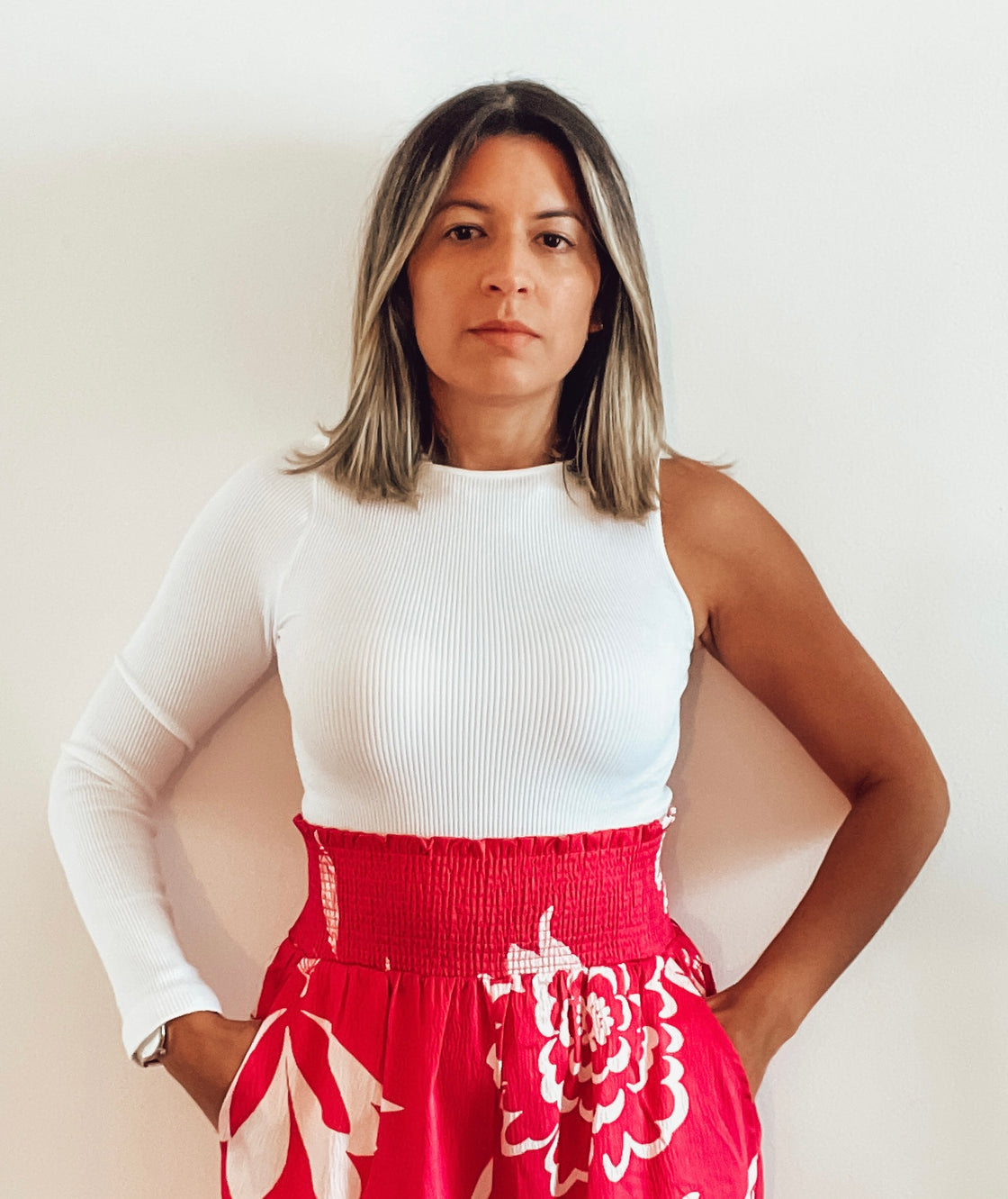 White Basic Cut Out Blouse