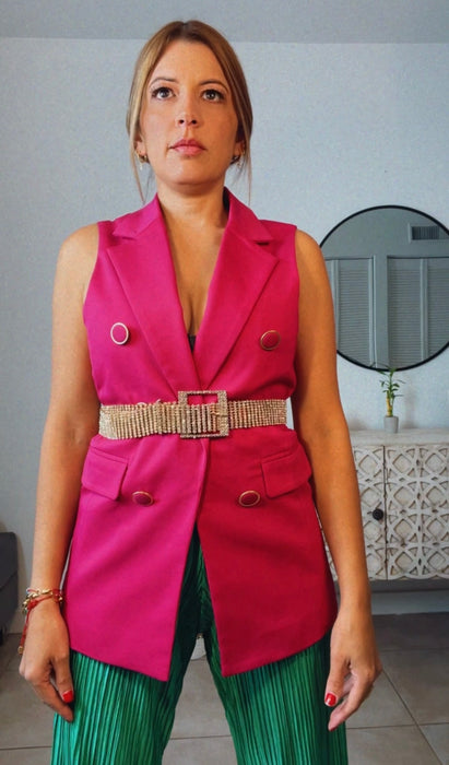 Fucsia Buttons Blazer