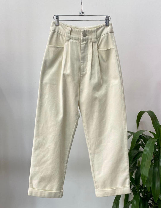 High Waisted Ivory Pants